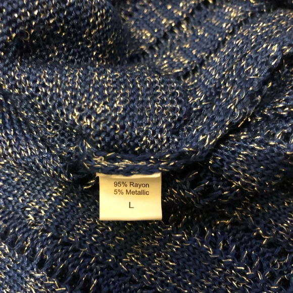 Y2K Elizabeth Gillett by Anthropologie Blue Knit Button Cardigan NWT - Picture 10 of 10